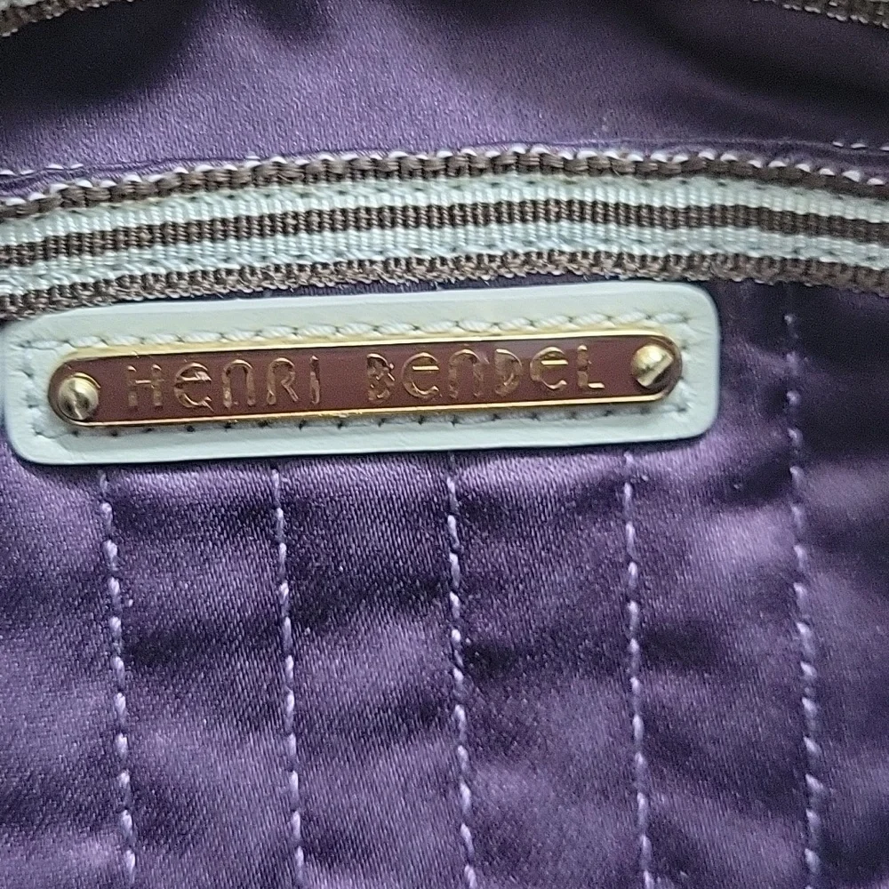 Henri Bendel Tan Snake Skin Embossed Leather Clutch Bag
